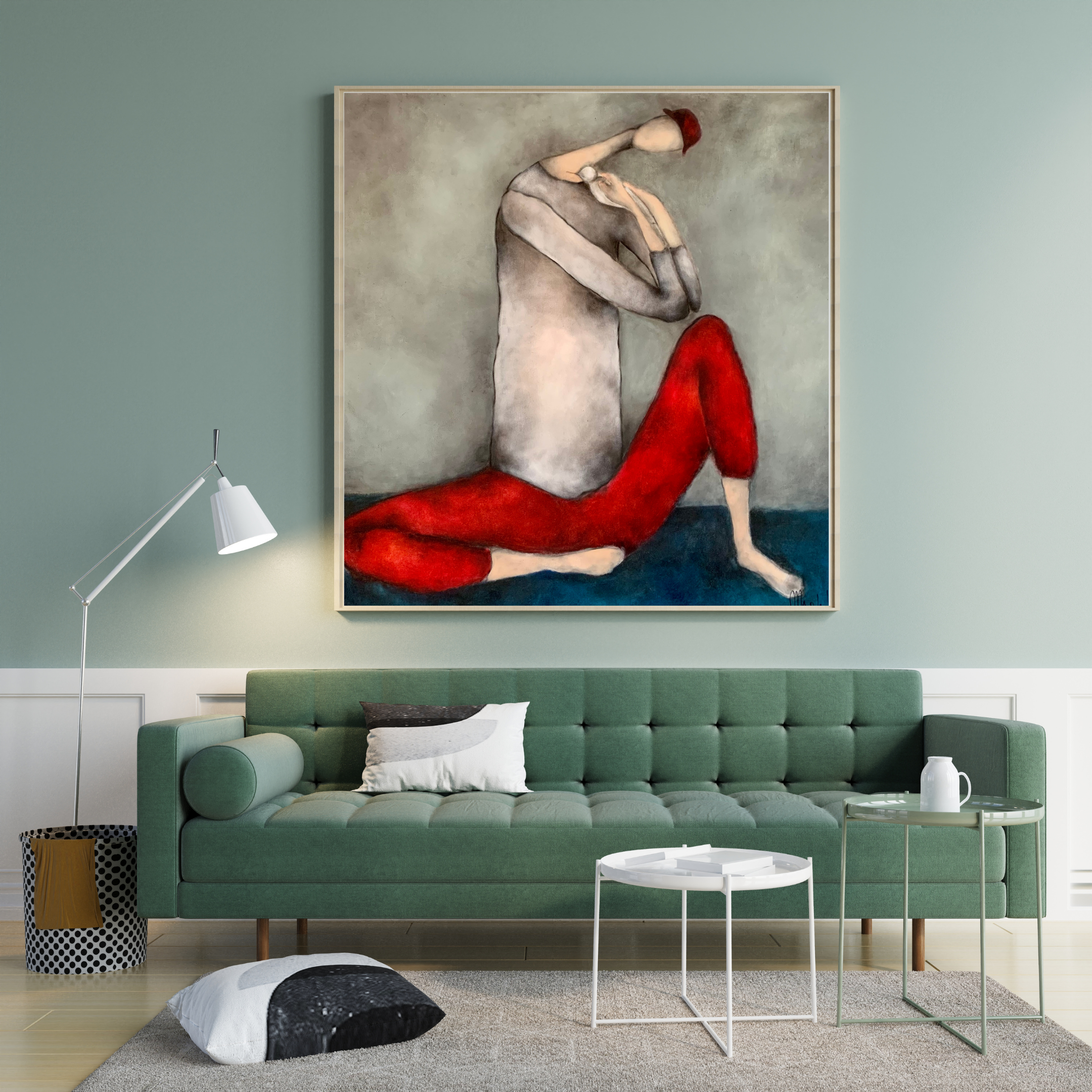 Soft green wall art