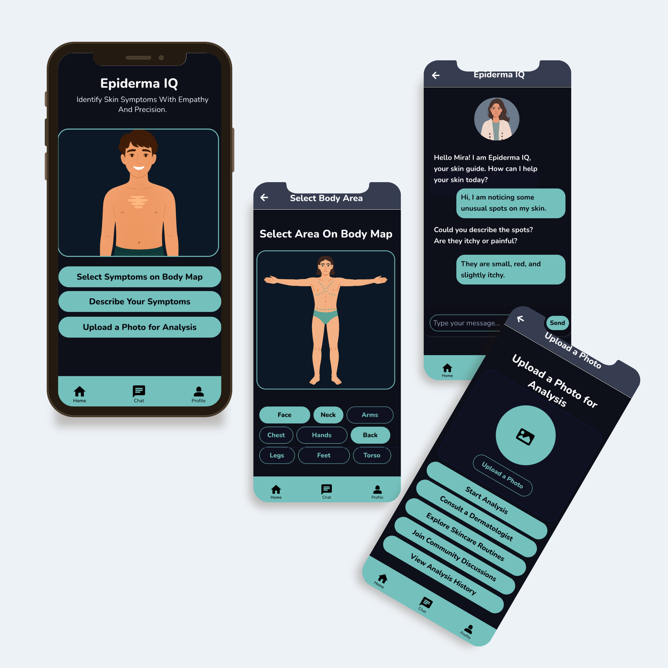 Symptom input screens