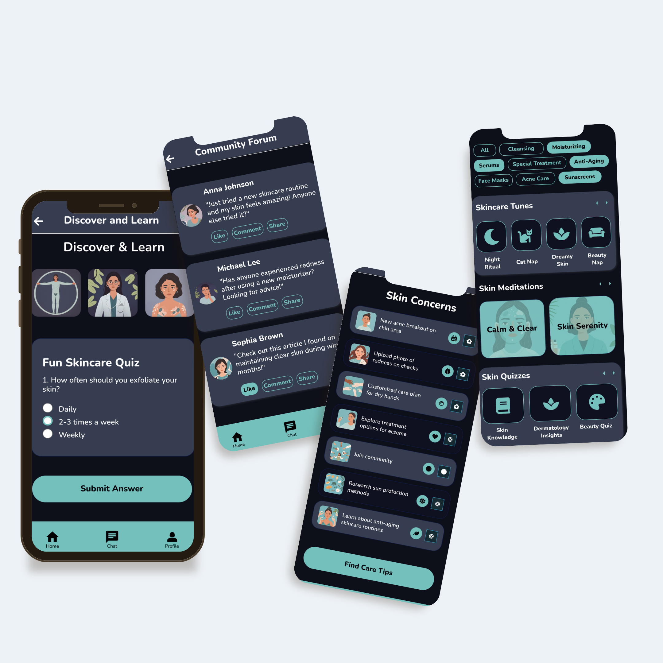 Community and discover screens