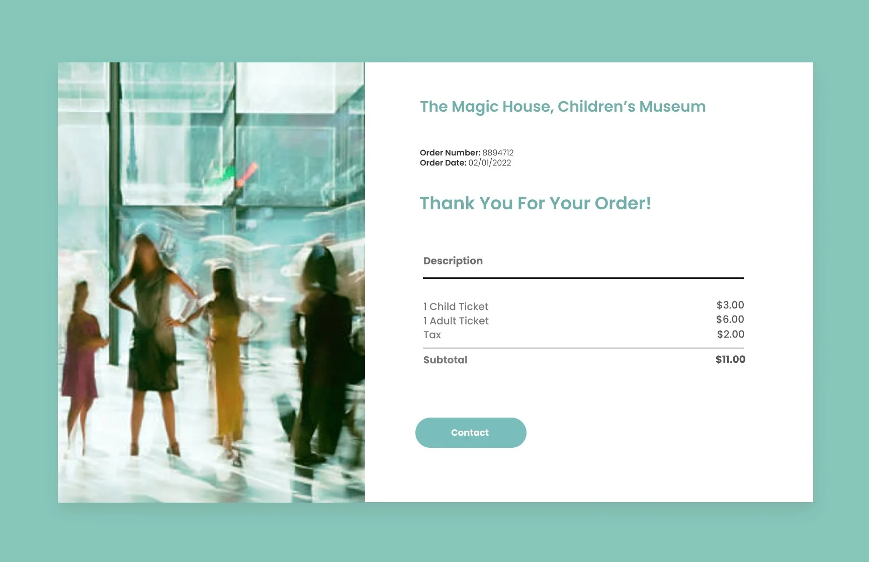 Email Receipt Children's Museum