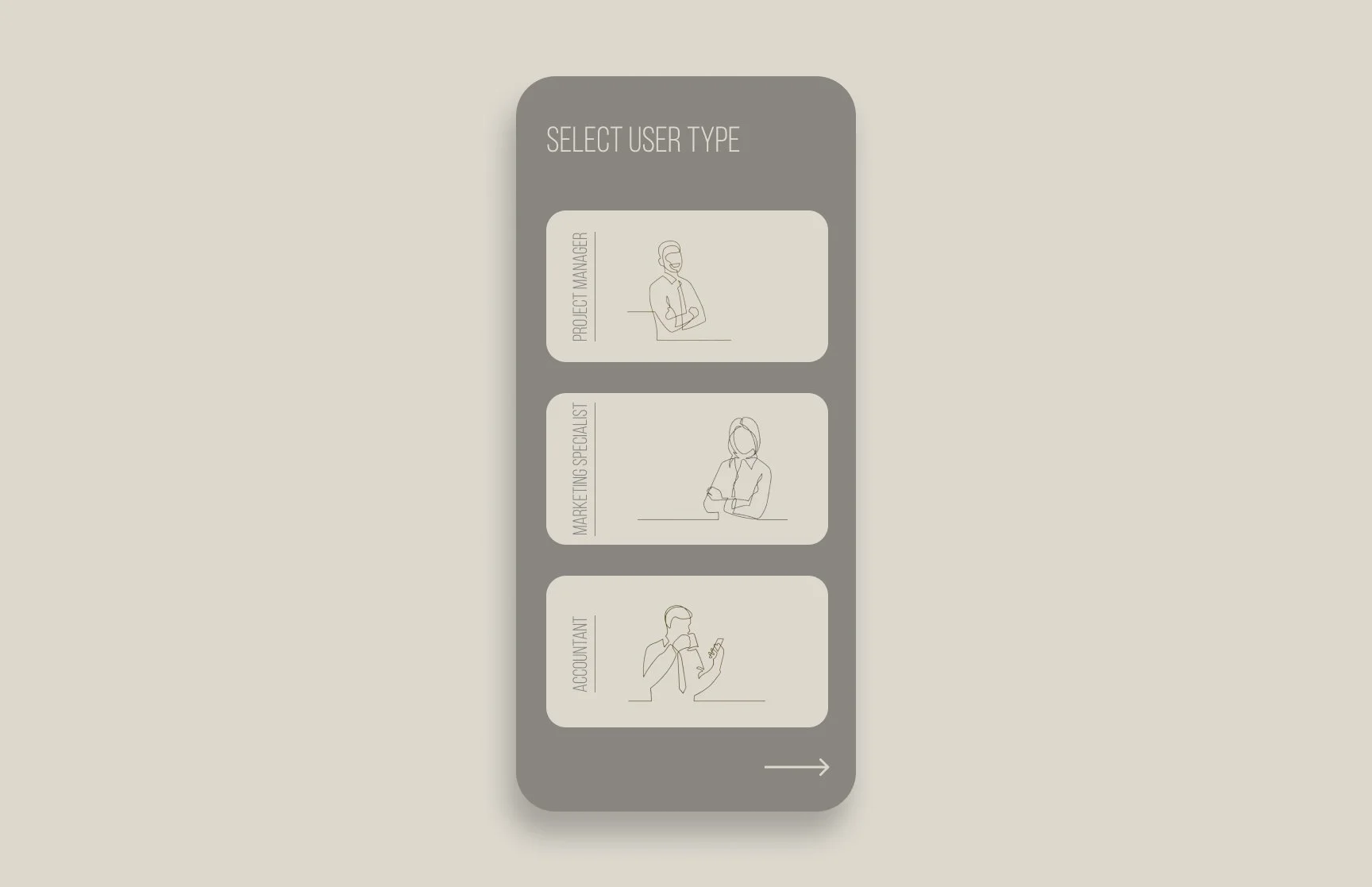 Select User Type Mobile