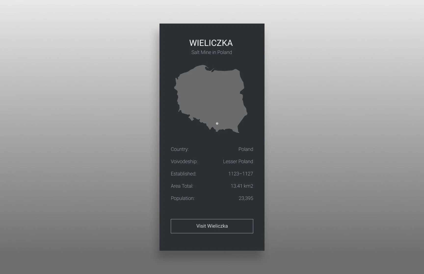 Info Card: Wieliczka